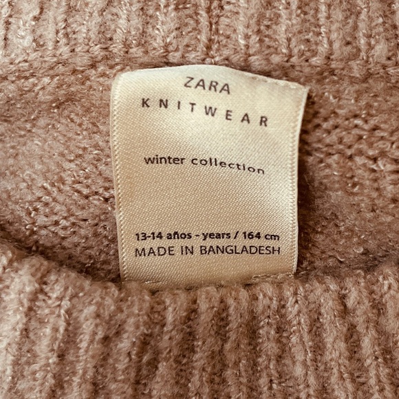 Zara Kids Knit Sweater Camel Size 13-14 - Picture 6 of 9